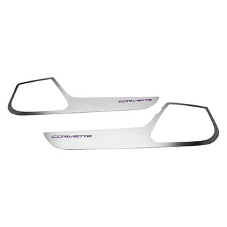 ACC® - GM Licensed Brushed Door Guards with Purple Corvette Logo