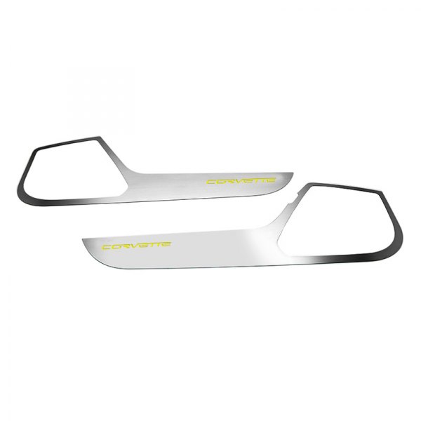 American Car Craft® - GM Licensed Brushed Door Guards With Stingray Logo
