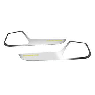 ACC® - GM Licensed Brushed Door Guards with Yellow Stingray Logo