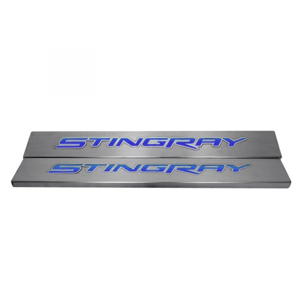 American Car Craft® - Replacement Style Brushed Door Sills With Stingray Logo