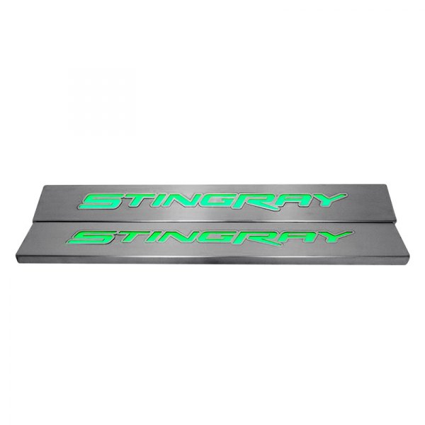 American Car Craft® - Replacement Style Brushed Door Sills With Stingray Logo