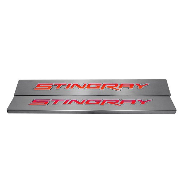 American Car Craft® - Replacement Style Brushed Door Sills With Stingray Logo