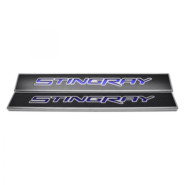 American Car Craft® - Replacement Style Carbon Fiber Door Sills With Stingray Logo