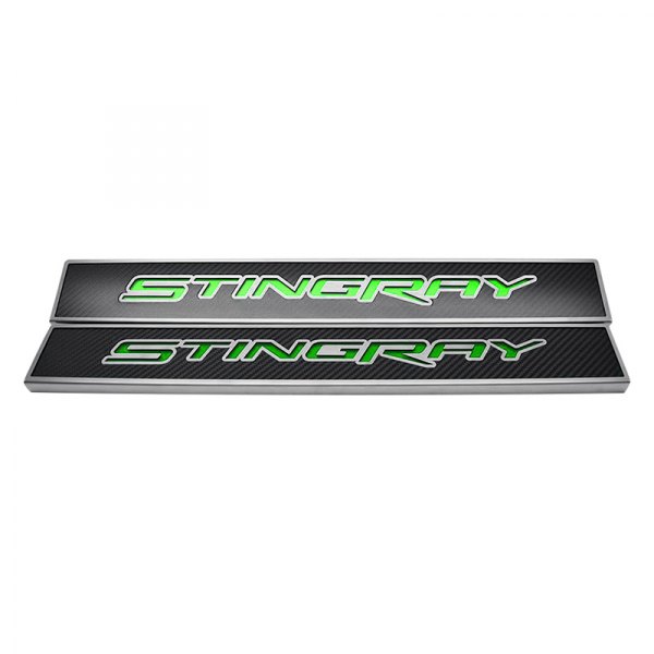 American Car Craft® - Replacement Style Carbon Fiber Door Sills With Stingray Logo