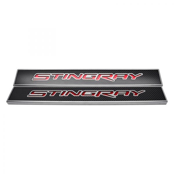 American Car Craft® - Replacement Style Carbon Fiber Door Sills With Stingray Logo