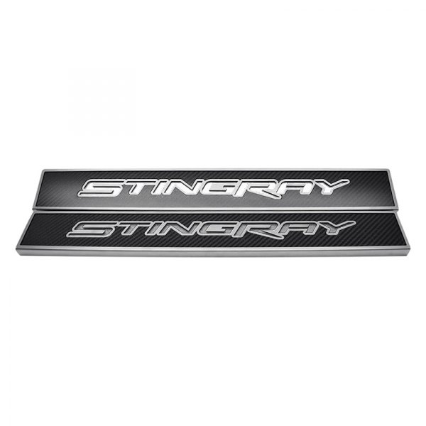 American Car Craft® - Replacement Style Carbon Fiber Door Sills With Stingray Logo