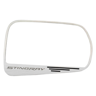 ACC® - Brushed Side View Mirror Trim with Brushed Black Stingray Logo