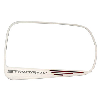 ACC® - Brushed Side View Mirror Trim with Garnet Red Stingray Logo