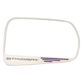 ACC® - Brushed Side View Mirror Trim with Purple Carbon Fiber Stingray Logo