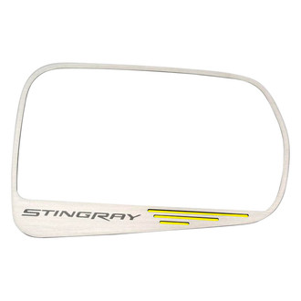 ACC® - Brushed Side View Mirror Trim with Yellow Stingray Logo