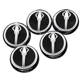 ACC® - Chrome Brushed Black Solid Cap Cover Set with Stingray Logo