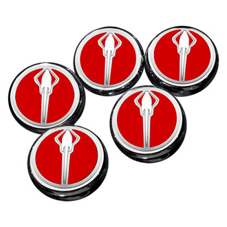 ACC® - Chrome Bright Red Solid Cap Cover Set with Stingray Logo
