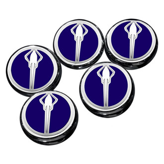 ACC® - Chrome Dark Blue Solid Cap Cover Set with Stingray Logo