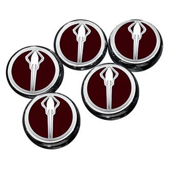 ACC® - Chrome Garnet Red Solid Cap Cover Set with Stingray Logo