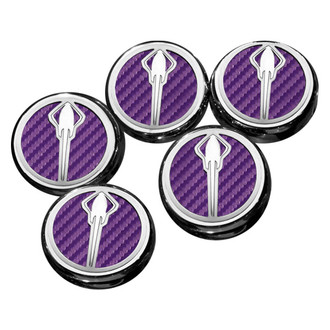 ACC® - Chrome Purple Carbon Fiber Cap Cover Set with Stingray Logo