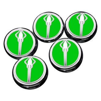 ACC® - Chrome Synergy Green Solid Cap Cover Set with Stingray Logo