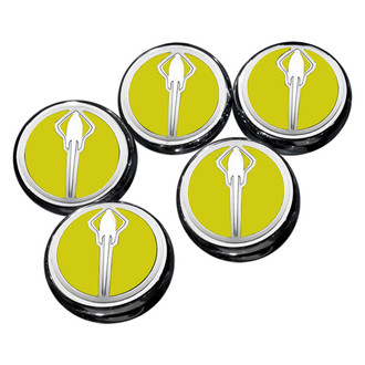 ACC® - Chrome Yellow Solid Cap Cover Set with Stingray Logo