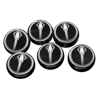 ACC® - Chrome Brushed Black Solid Cap Cover Set with Stingray Logo