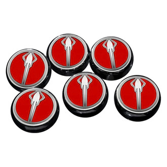 ACC® - Chrome Bright Red Solid Cap Cover Set with Stingray Logo