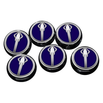 ACC® - Chrome Dark Blue Solid Cap Cover Set with Stingray Logo