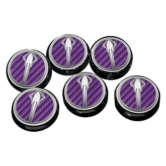 ACC® - Chrome Purple Carbon Fiber Cap Cover Set with Stingray Logo