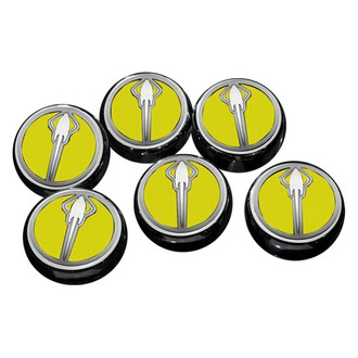 ACC® - Chrome Yellow Solid Cap Cover Set with Stingray Logo