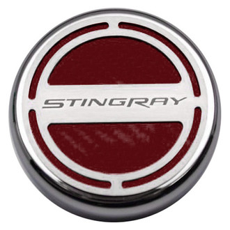 ACC® - GM Licensed Series Chrome Garnet Red Solid Cap Cover Set with Stingray Logo