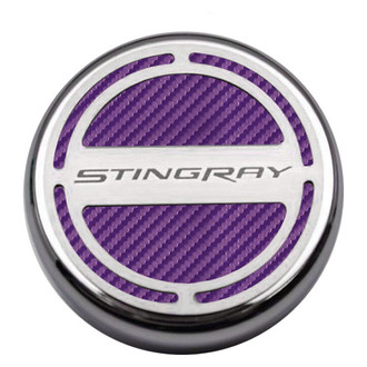 ACC® - GM Licensed Series Chrome Purple Carbon Fiber Cap Cover Set with Stingray Logo