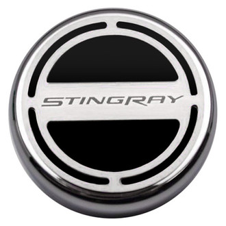 ACC® - GM Licensed Series Chrome Black Solid Cap Cover Set with Stingray Logo
