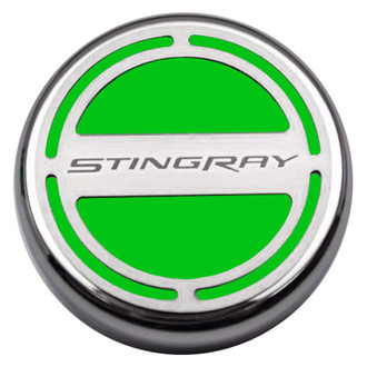 ACC® - GM Licensed Series Chrome Synergy Green Solid Cap Cover Set with Stingray Logo