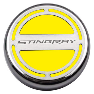 ACC® - GM Licensed Series Chrome Yellow Solid Cap Cover Set with Stingray Logo