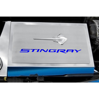 ACC® - Polished Fuse Box Cover with Dark Blue Solid Stingray Logo