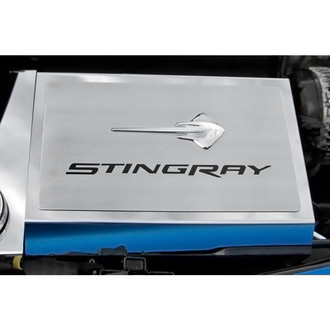 ACC® - Polished Fuse Box Cover with Black Solid Stingray Logo