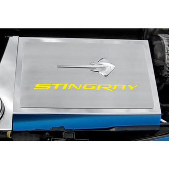 ACC® - Polished Fuse Box Cover with Yellow Solid Stingray Logo