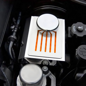 ACC® - Plain Style Polished Brake Master Cylinder Cover with Ribbed Slots