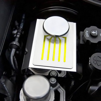 ACC® - Plain Style Polished Brake Master Cylinder Cover with Ribbed Slots