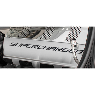 ACC® - Non-Illuminated Brushed/Polished Fuel Rail Covers with Black Solid Supercharged Logo