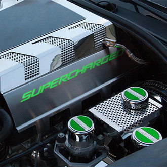 ACC® - Supercharged Style Green Illuminated Polished Fuel Rail Covers