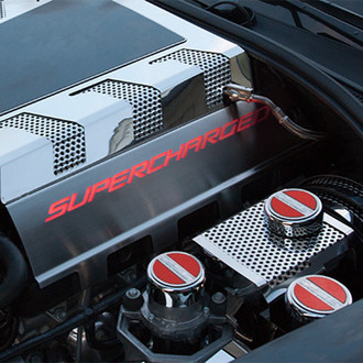 ACC® - Supercharged Style Red Illuminated Polished Fuel Rail Covers