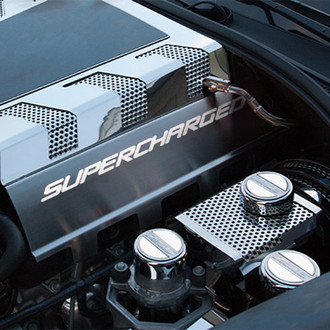 ACC® - Supercharged Style White Illuminated Polished Fuel Rail Covers