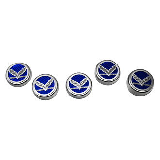 ACC® - Brushed Blue Carbon Fiber Cap Cover Set with Grand Sport Logo