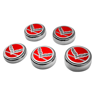 ACC® - Brushed Bright Red Solid Cap Cover Set with Grand Sport Logo