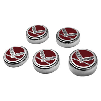 ACC® - Brushed Garnet Red Solid Cap Cover Set with Grand Sport Logo