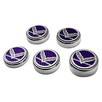 ACC® - Brushed Purple Carbon Fiber Cap Cover Set with Grand Sport Logo