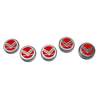 ACC® - Brushed Red Carbon Fiber Cap Cover Set with Grand Sport Logo