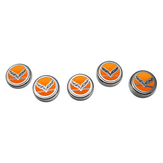 ACC® - Brushed Orange Carbon Fiber Cap Cover Set with Grand Sport Logo