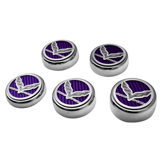 ACC® - Brushed Purple Carbon Fiber Cap Cover Set with Grand Sport Logo