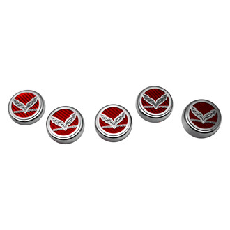 ACC® - Brushed Red Carbon Fiber Cap Cover Set with Grand Sport Logo
