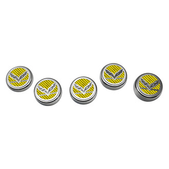 ACC® - Brushed Yellow Carbon Fiber Cap Cover Set with Grand Sport Logo