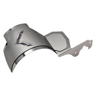 ACC® - Brushed Alternator Cover with Purple Carbon Fiber Crossed Flags Logo